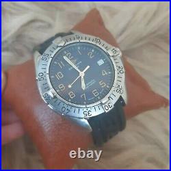 Rare Used BREITLING Colt Ocean A17035 Date blue Dial Automatic Men's Watch 38 mm