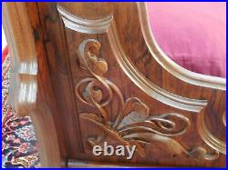 Rare Victorian Rococo Rosewood A C Richards Queen Size Bed