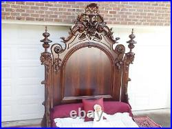 Rare Victorian Rococo Rosewood A C Richards Queen Size Bed