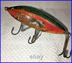 Rare Vintage 1910 Immell Chippewa Fishing Lure Wood, Glass Eyes, Bass/musky