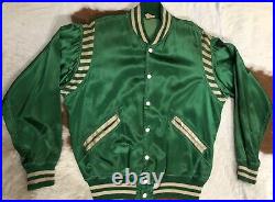 Rare Vintage 1950's Spanjian Athletic Green Satin Sports Jacket Panorama City 42