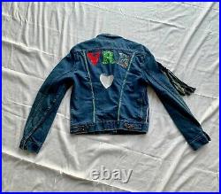Rare Vintage 1970s Wrangler Patch Jean Jacket Size 38