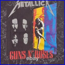 Rare Vintage 1992 Guns N Roses Metallica North American Tour T Shirt Sz XL