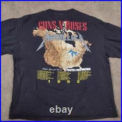 Rare Vintage 1992 Guns N Roses Metallica North American Tour T Shirt Sz XL