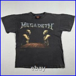 Rare Vintage 1993 Megadeth Sweating Bullets Brockum Tag Black Shirt Size Large