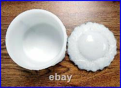 Rare Vintage 7 Piece Collection Of Antique Historic Milk Glass Covered Dishes