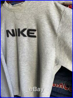 Rare Vintage 90s Nike Spell Out Sweatshirt Grey Large