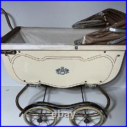 Rare Vintage Antique 1930's Full Size Baby Carriage Pram Stroller Good Condition