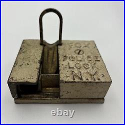 Rare Vintage / Antique Fox Police Lock N. Y. Cast Iron Lock