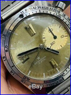 Rare Vintage Aquastar Duward Deepstar Valjoux 92 Chronograph Big Eye Watch