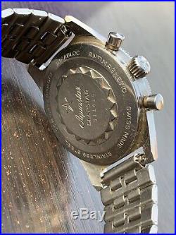 Rare Vintage Aquastar Duward Deepstar Valjoux 92 Chronograph Big Eye Watch