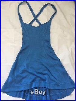 Rare Vintage Azzedine Alaia Blue Acetate Mini Short Racerback Dress S