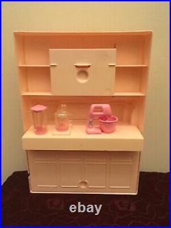 Rare Vintage Barbie Magical Mansion Fireplace/kitchen Cabinet Set