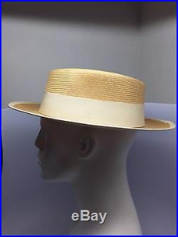 Rare Vintage Chanel Bow Straw Hat 90s Cuba M
