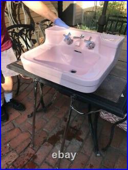 Rare Vintage Crane Matching Compeer Sink and Maurclonia 1 pc Toilet Orchid Pink