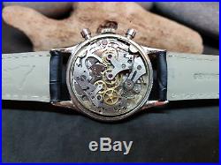 Rare Vintage Enicar Chronograph Silver Dial Manual Wind Man's Watch