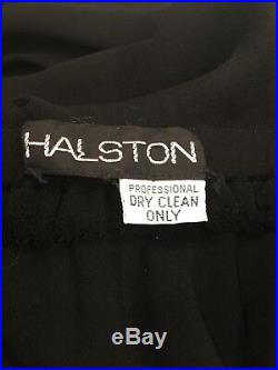 Rare Vintage Halston Cape Overlay Goddess Gown Reversible Wrap Dress S/M CHIC