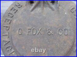 Rare Vintage In Ground Garbage Receptacle Can Cast Iron G Fox & Co