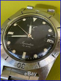 Rare Vintage JeanRichard Geneve Aquastar Automatic 17 Jewels 10 ATM Diver Watch