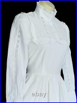 Rare Vintage Laura Ashley Victorian Style Prairie Wedding Dress, Uk 8 (vtg 12)
