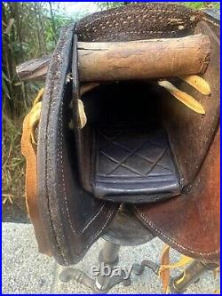 Rare! Vintage Leather Tapaderos Antique Hooded Leather Stirrups