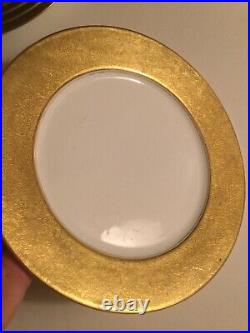 Rare Vintage Limoges, France 11 Gold Service Plates Set of 8
