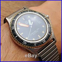 Rare Vintage Man's OMEGA SEAMASTER 120m CALYPSO Quartz Watch Cal. 1337 WORKING