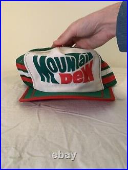 Rare Vintage Mountain Dew Trucker Hat With Three Stipes 1970s