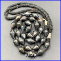 Rare Vintage Old Wax With Silver Coated Layer Beads, Antique Beads
