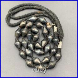 Rare Vintage Old Wax With Silver Coated Layer Beads, Antique Beads