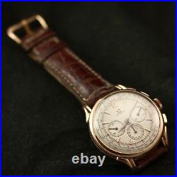 Rare Vintage Omega Jumbo Size 38mm Chronograph 2468, 18k Solid Rose Gold Watch