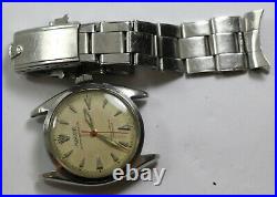 Rare Vintage ROLEX REF 6084 Honeycomb Waffle Dial with Band 1950s