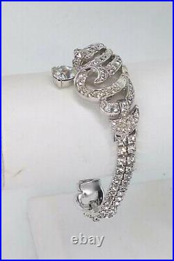 Rare Vintage Signed 1950 Marcel Boucher 7 Sparkling Crystal Rhinestone Bracelet