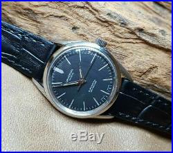 Rare Vintage Universal Geneve Microtor Cal218-9 Black Dial Man's Watch