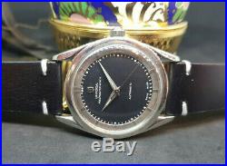 Rare Vintage Universal Polerouter Geneve Black Dial Automatic Man's Watch