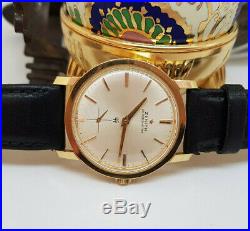 Rare Vintage Zenith Chronometre 40. T Solid 18k Gold Champange Dial Man's Watch