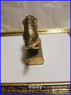 Rare Vintage antique brass Arkansas Razorbacks hog