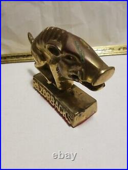 Rare Vintage antique brass Arkansas Razorbacks hog