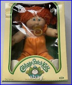 Rare Vntg 1983 Tri-logo Coleco Ideal Jesmar Cabbage Patch Doll Red Hair Htf Iob