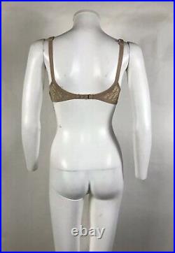Rare Vtg Christian Dior Nude Sheer Trotter Monogram Bra S