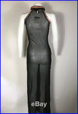 Rare Vtg Jean Paul Gaultier Black Sheer Mesh Dress S