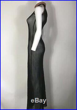 Rare Vtg Jean Paul Gaultier Black Sheer Mesh Dress S