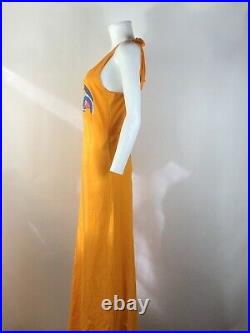 Rare Vtg Jean Paul Gaultier Jeans Orange Eye Print Long Dress S