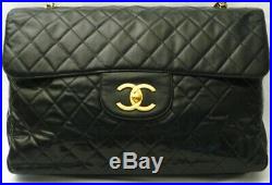 Rare XXL Chanel Quilted Pvc Airline Maxi Flap Bag Handbag Purse Authentic