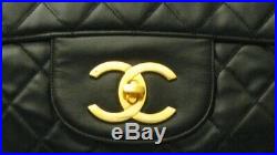 Rare XXL Chanel Quilted Pvc Airline Maxi Flap Bag Handbag Purse Authentic
