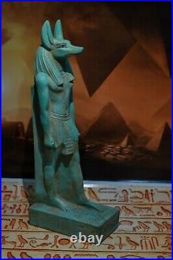 Rare ancient Egyptian statue of God Anubis seated carved stone made in egypt
