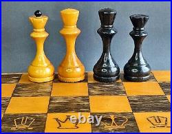 Rare antique chess set vintage USSR Soviet Chess Wood Russian Tournament