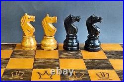 Rare antique chess set vintage USSR Soviet Chess Wood Russian Tournament