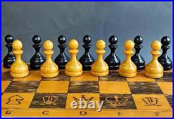 Rare antique chess set vintage USSR Soviet Chess Wood Russian Tournament