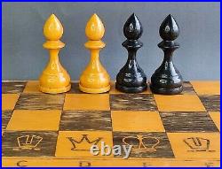 Rare antique chess set vintage USSR Soviet Chess Wood Russian Tournament